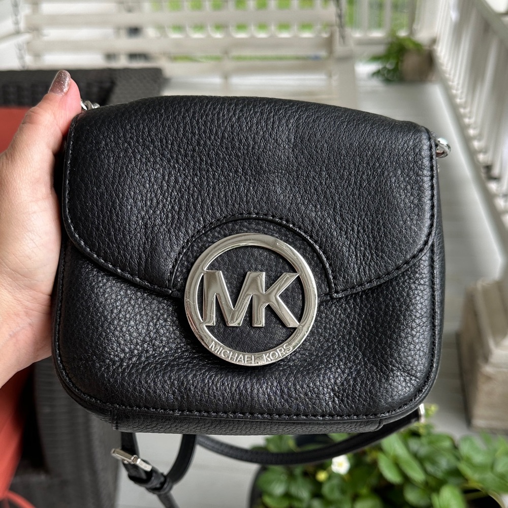Michael Kors Black Leather Crossbody Bag